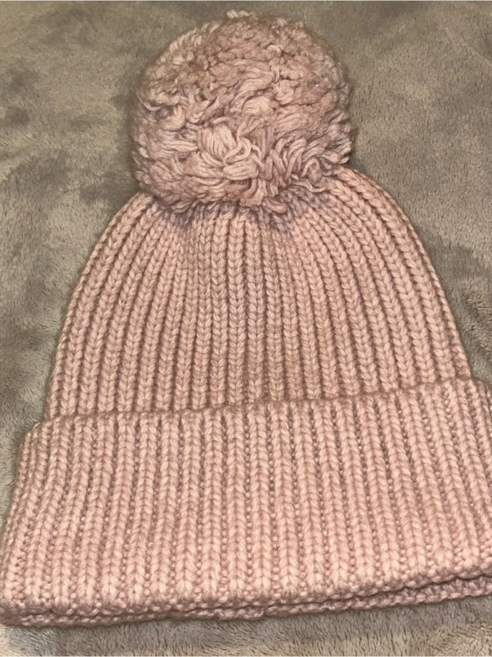UGG Blush Pink Knit Beanie with Logo Tag